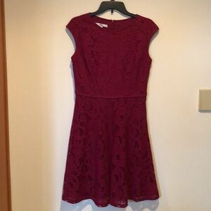 Beautiful fully lined burgundy lace dress.